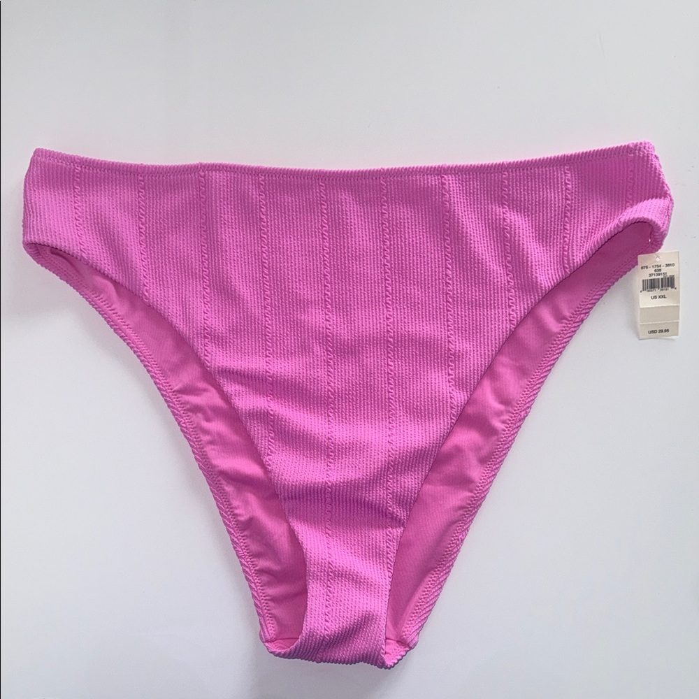 aerie Pink Ribbed Bikini Bottoms